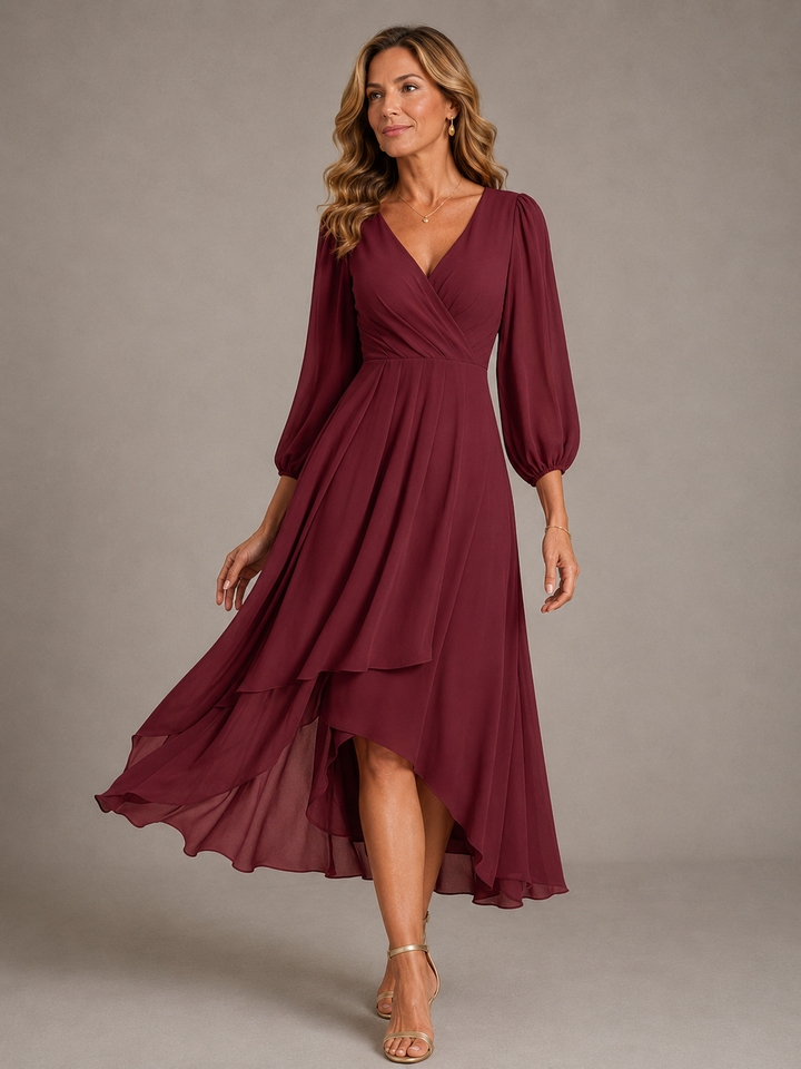 Mia | Elegant V-Neck Long Dress