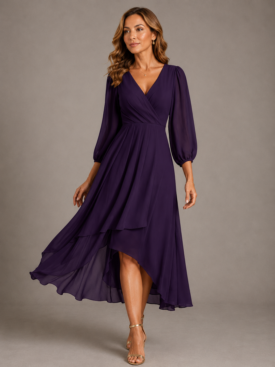 Mia | Elegant V-Neck Long Dress