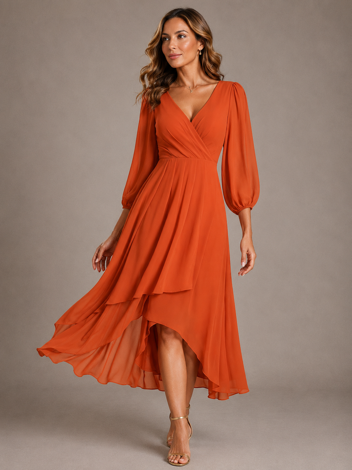 Mia | Elegant V-Neck Long Dress