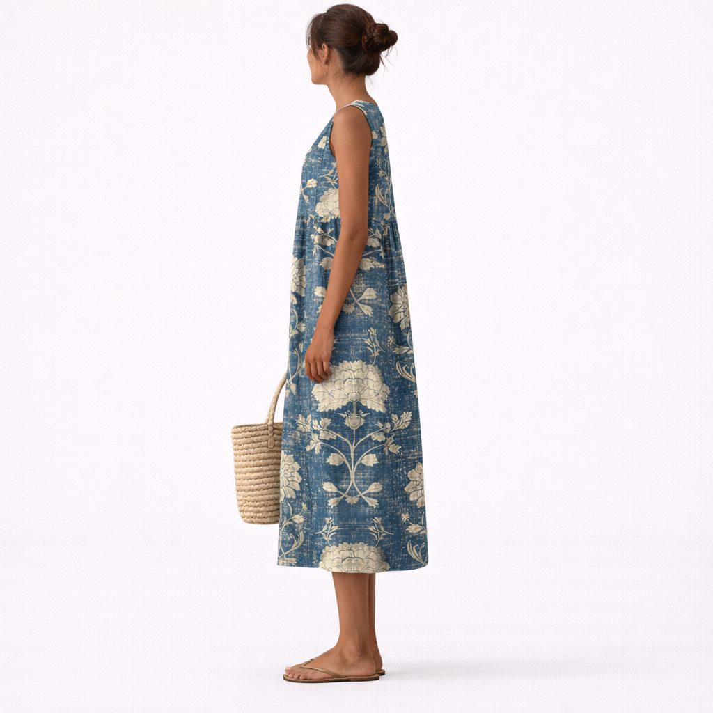 Alberte | Classic Floral Midi Dress