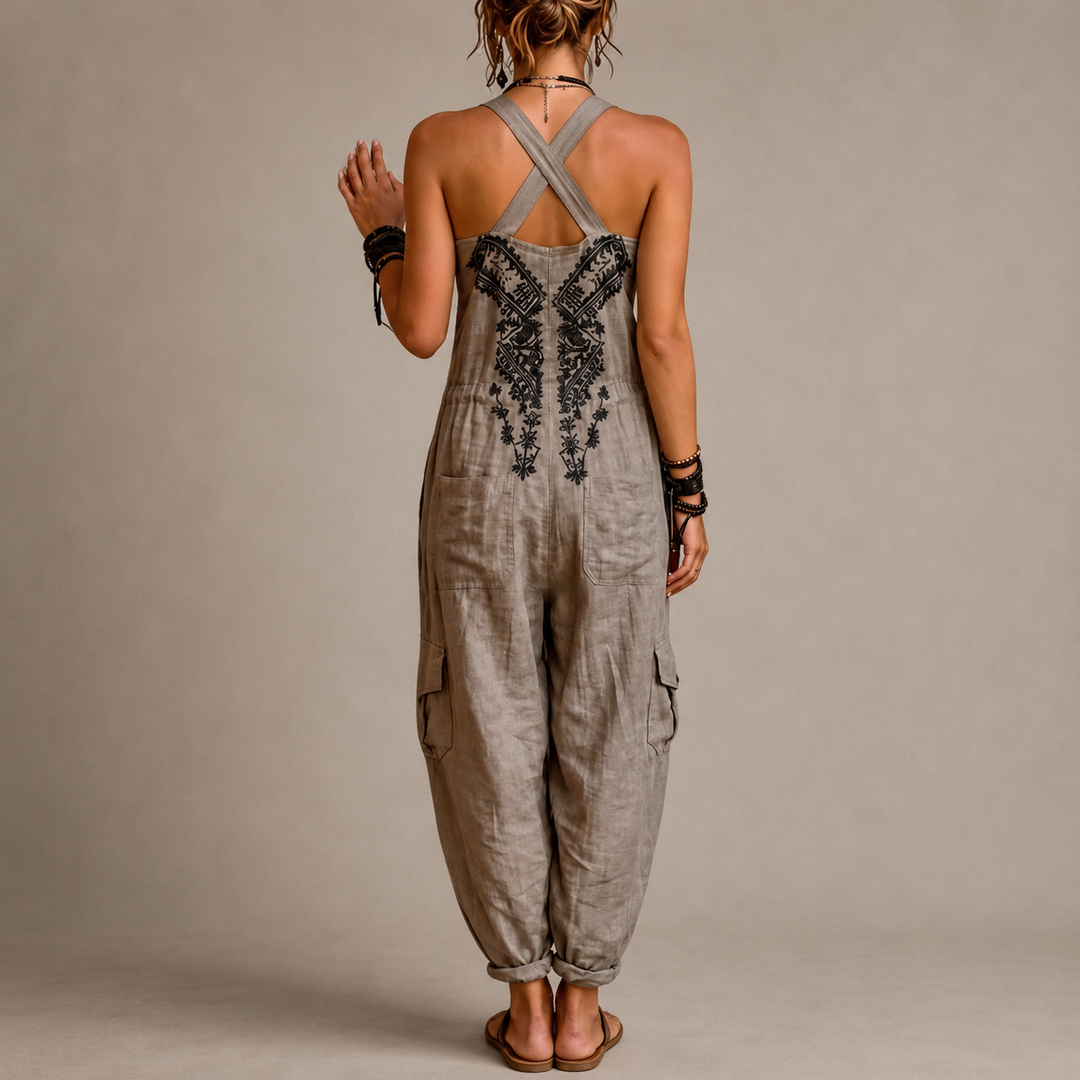 Danica | Embroidered Relaxed Utility Jumpsuit