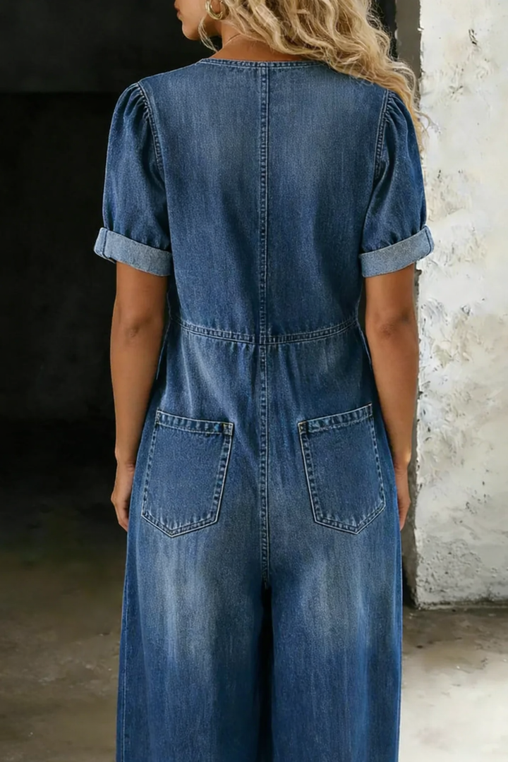 Maya | V-Neck Short Sleeve Jumpsuit