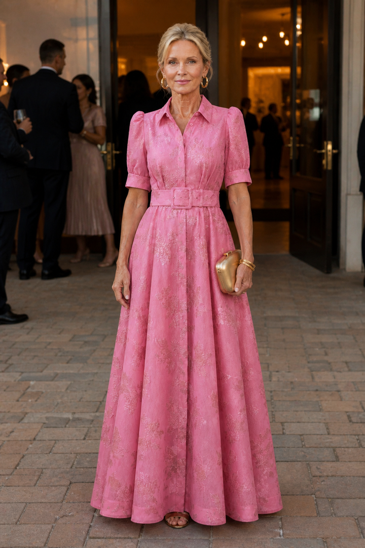 Linda | Belted Floral Maxi Dress