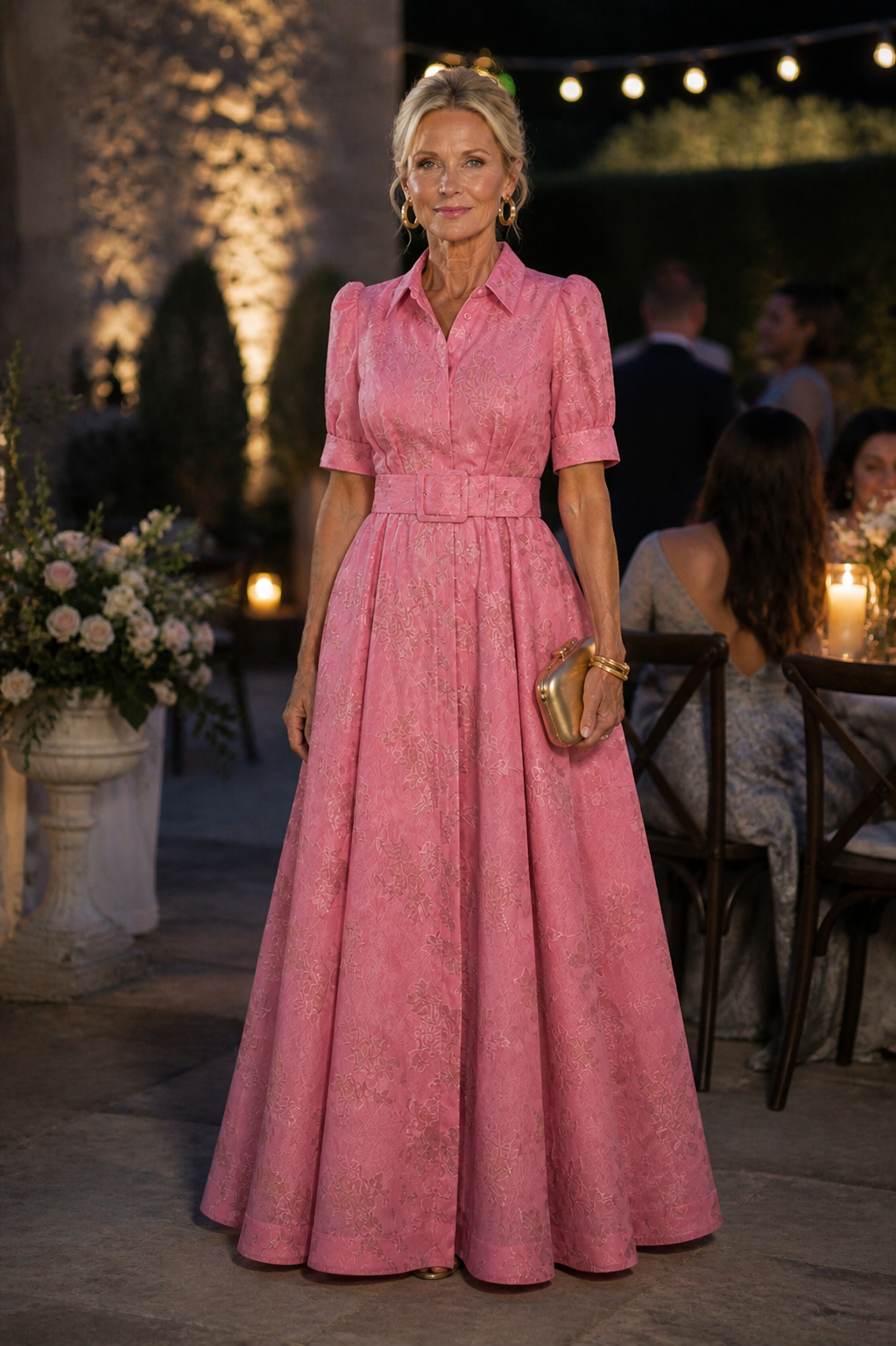 Linda | Belted Floral Maxi Dress