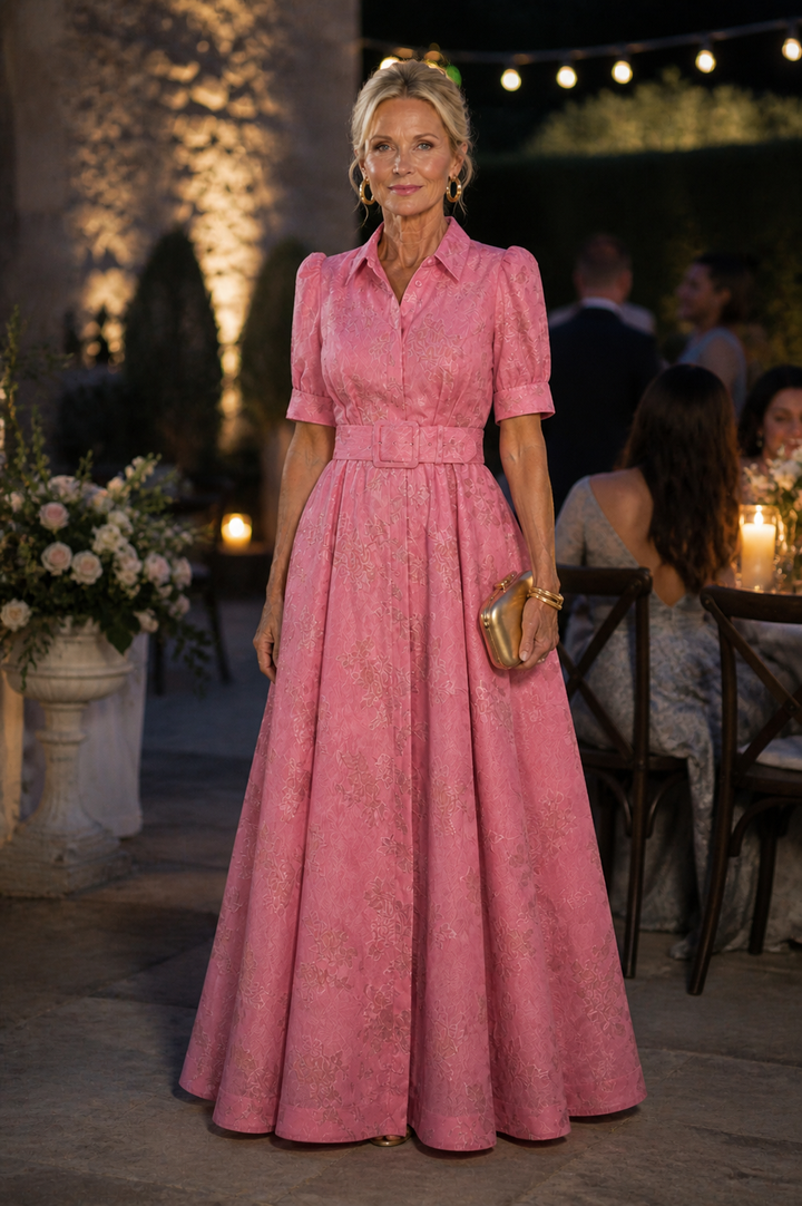 Linda | Belted Floral Maxi Dress