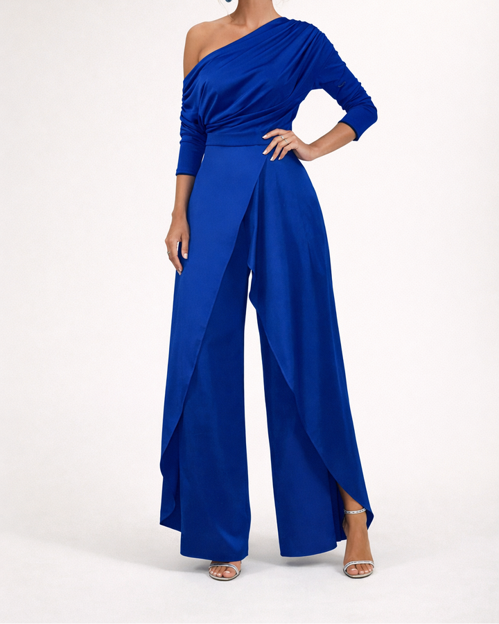 Thalia | One-Shoulder Overlay Jumpsuit