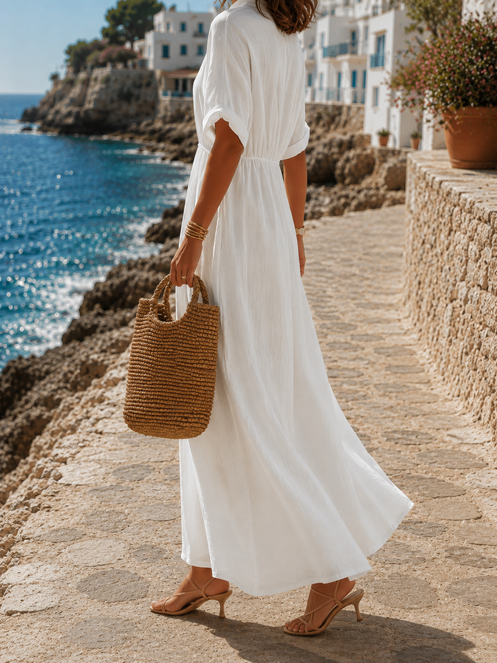 Sicilia | V-Neck Flowing Maxi Dress