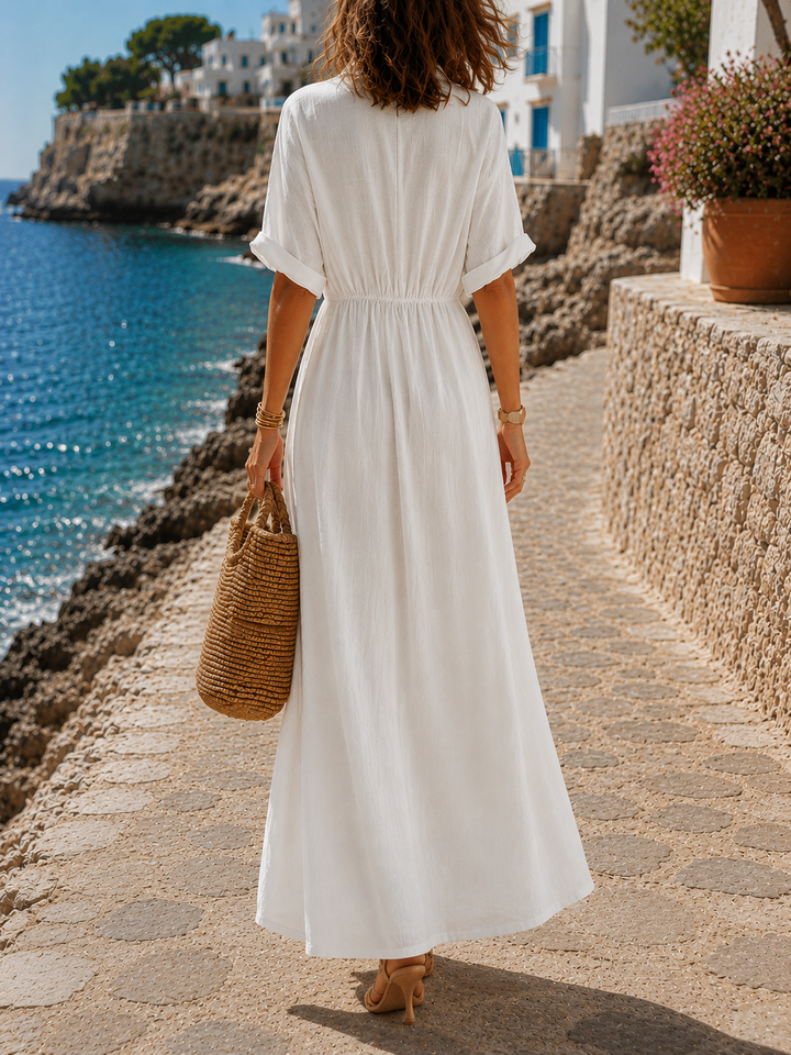 Sicilia | V-Neck Flowing Maxi Dress