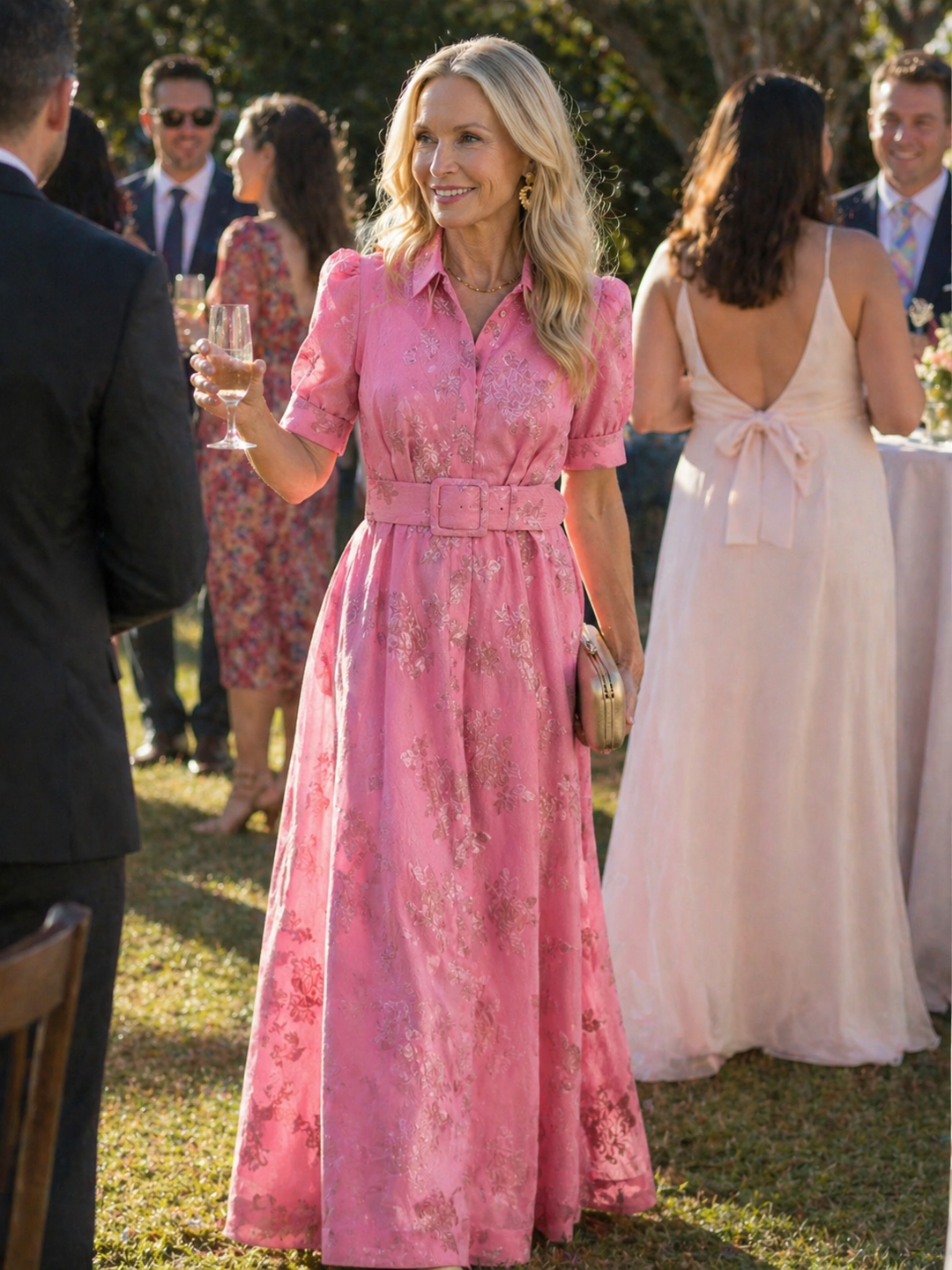 Linda | Belted Floral Maxi Dress