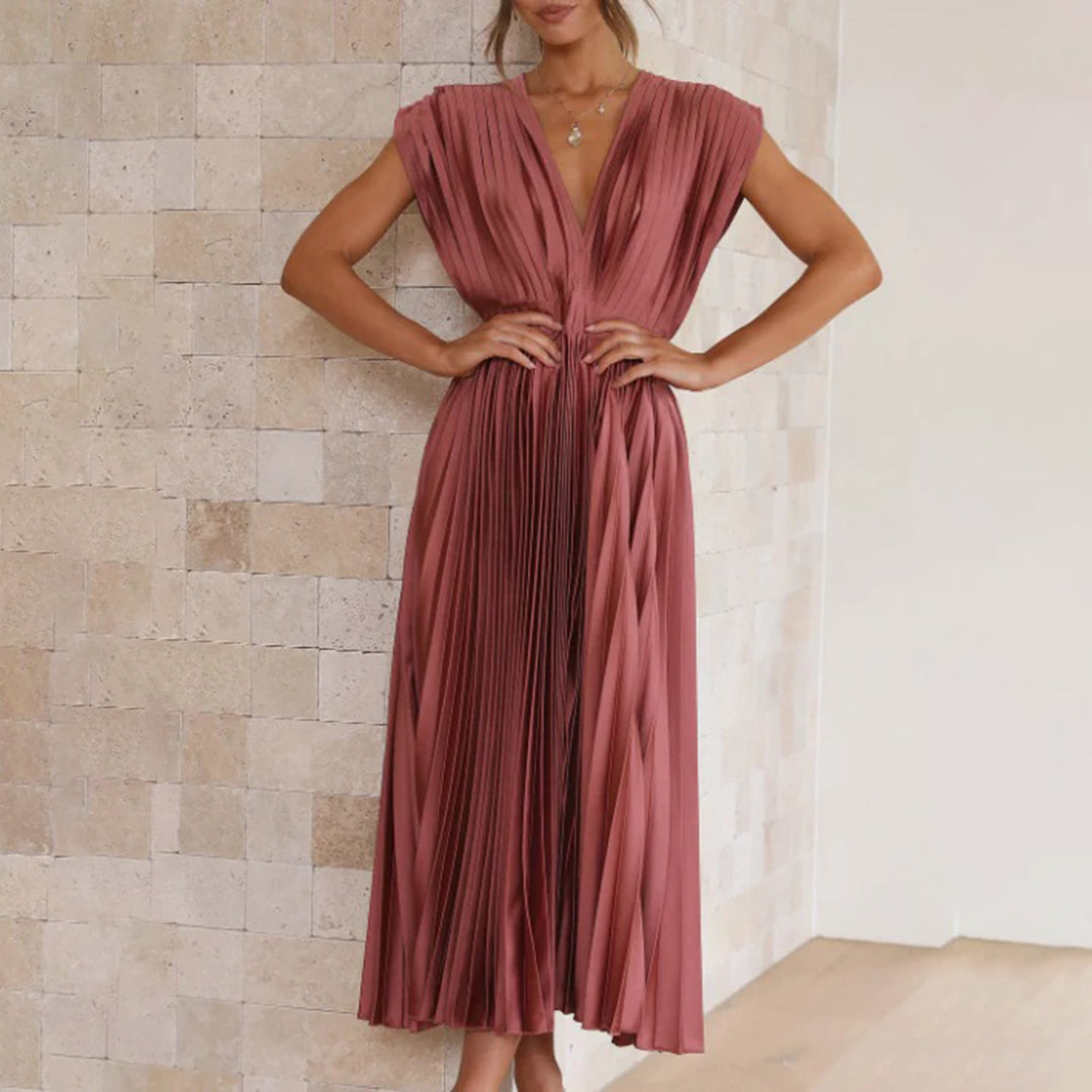 Lily | Timeless Pleated Midi Dress