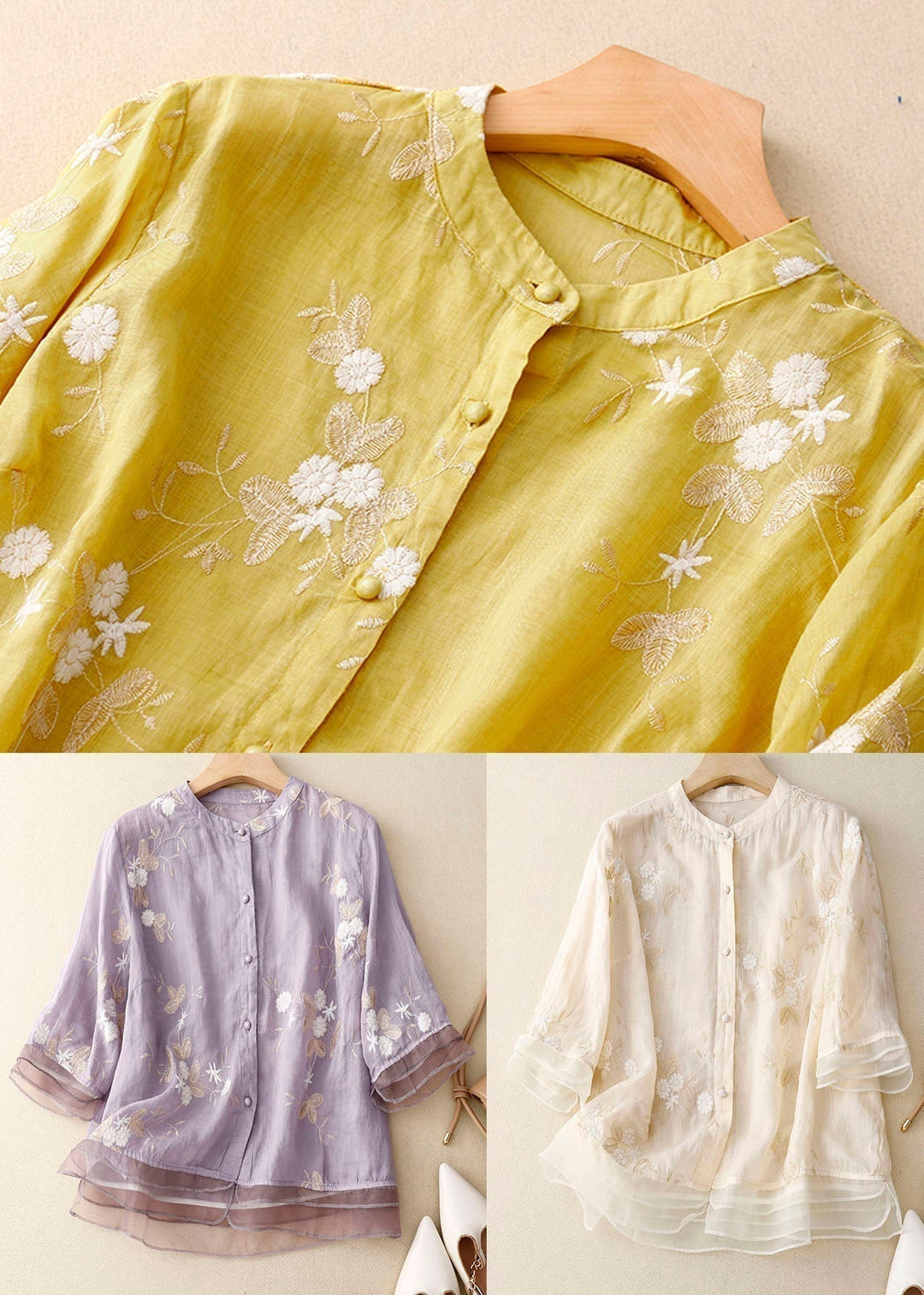 Anouk | Chic Blouse with Floral Accents