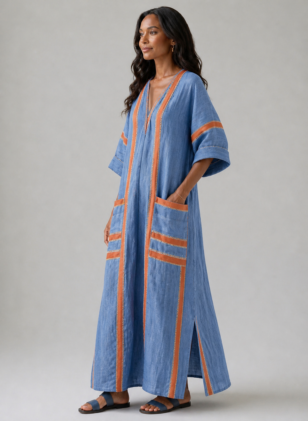 Avenor | V-Neck Soft Structure Midi Dress