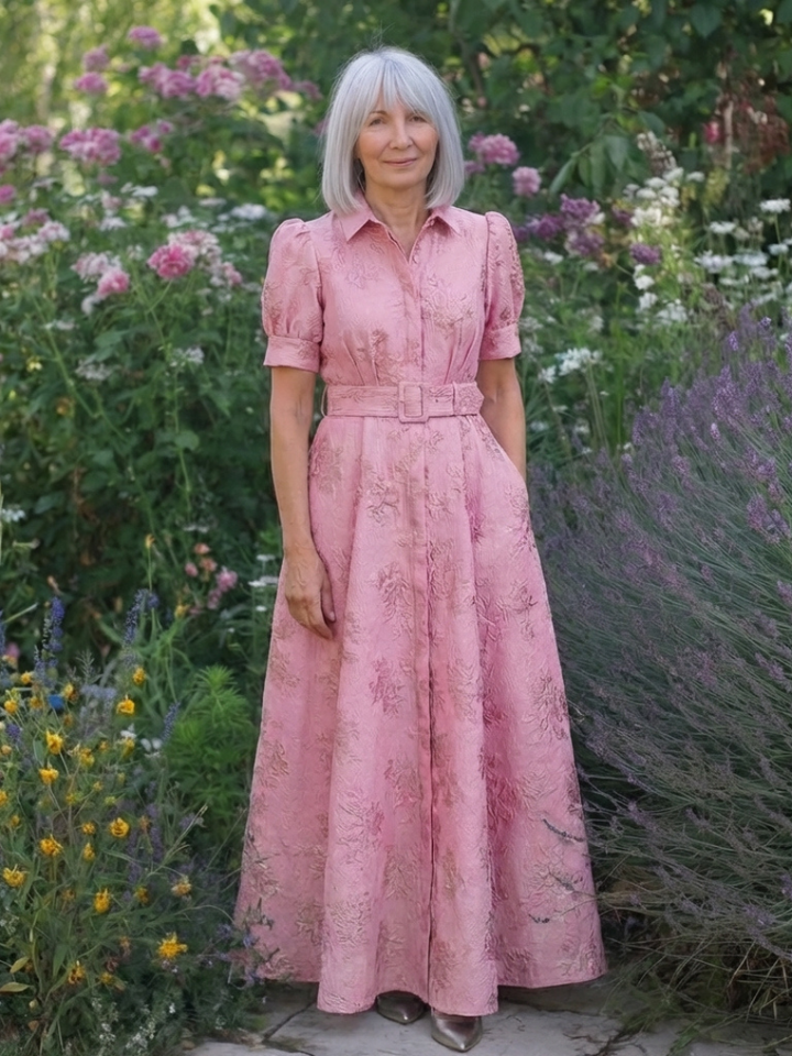 Linda | Belted Floral Maxi Dress