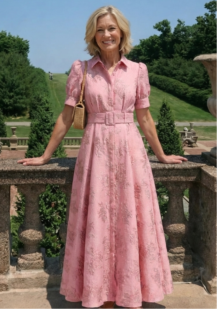 Linda | Belted Floral Maxi Dress