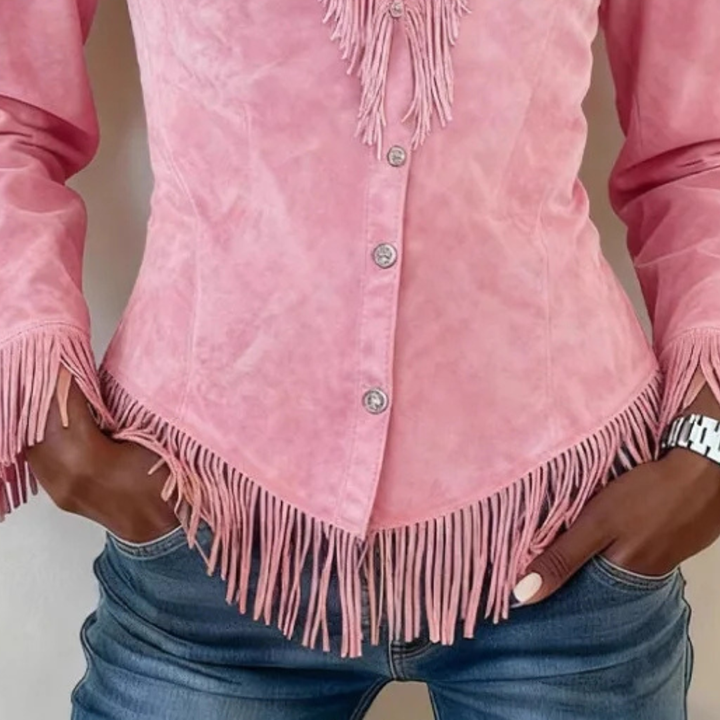 Renata | Fringe Suede Blouse