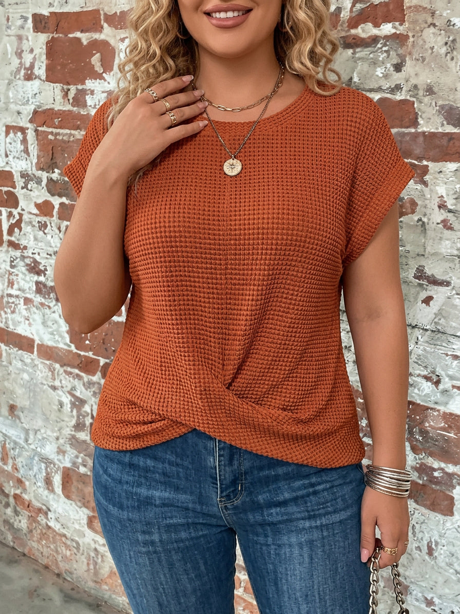 Nadya | Waffle Knit Casual Tee