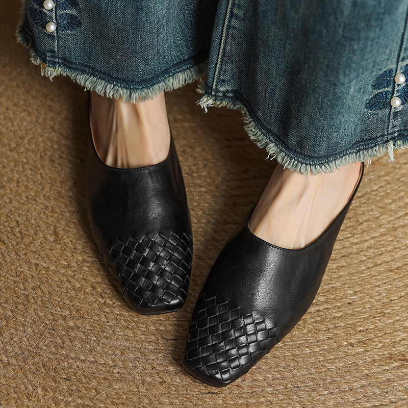 Dalvi | Textured Square-Toe Slip-On Mules
