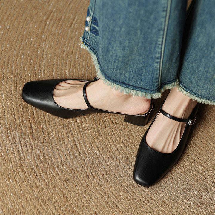 Esmer | Square-Toe Mary Jane Heel Mules
