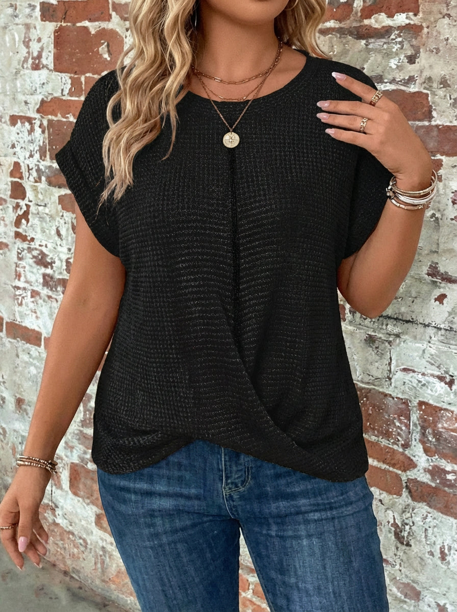 Nadya | Waffle Knit Casual Tee