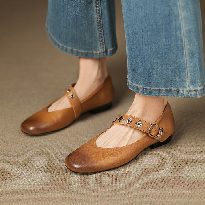 Elda | Square-Toe Mary Jane Flats
