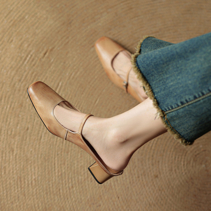 Esmer | Square-Toe Mary Jane Heel Mules