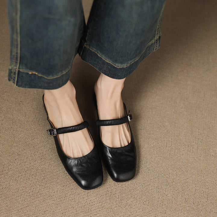 Novie | Square-Toe Mary Jane Heel Mules