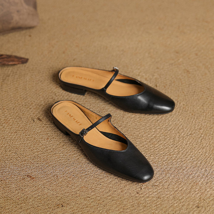 Merisa | Buckled Mary Jane Slip-On Mules
