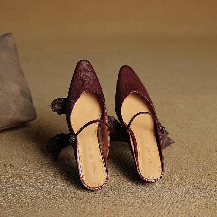 Vintage Real Leather Mules