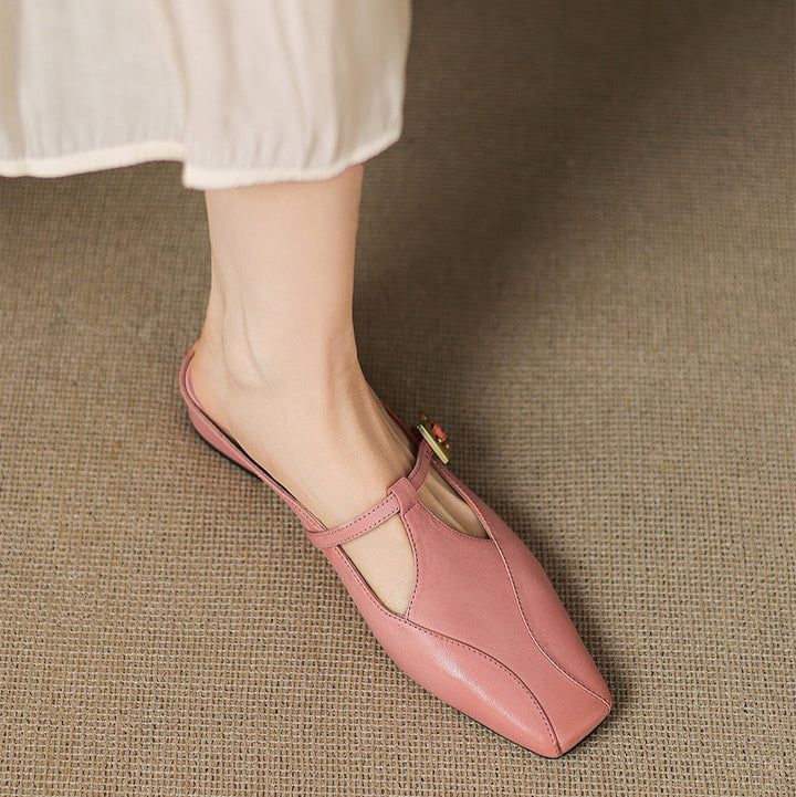 Keva | Square-Toe Mary Jane Heel Mules