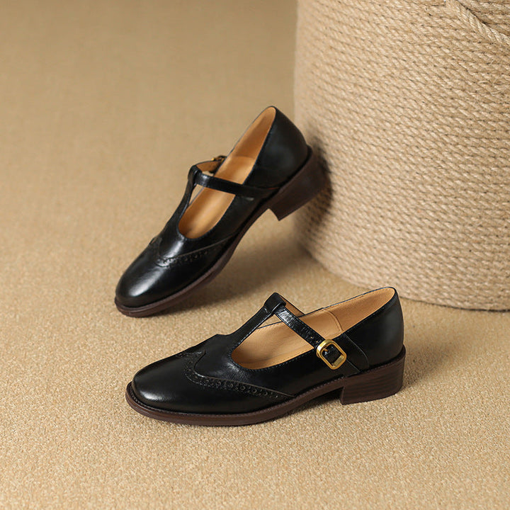 Vintage T-Bar Comfort Real Leather Mary Jane Shoes