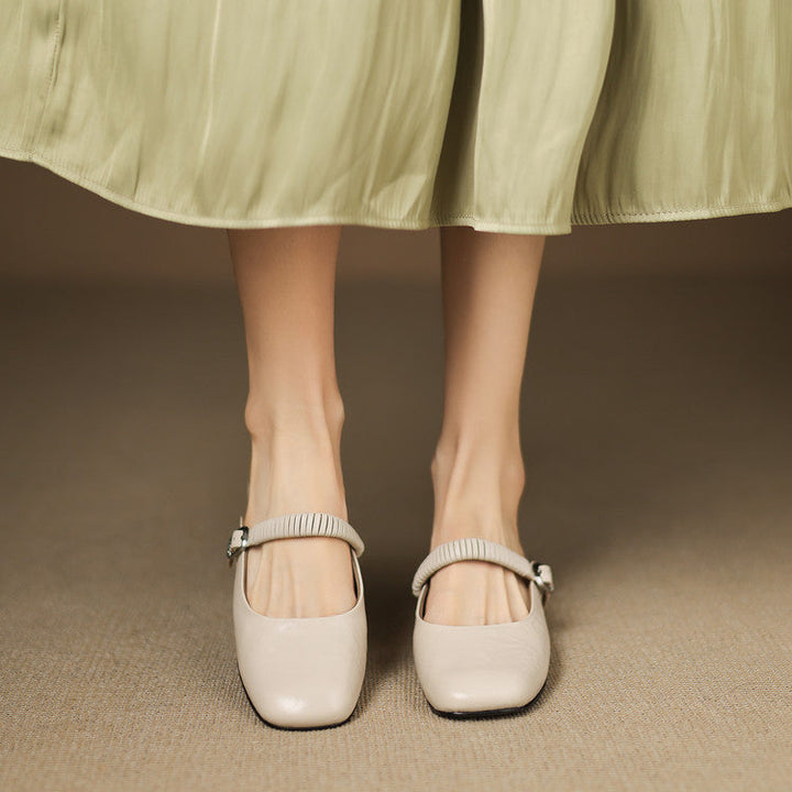 Novie | Square-Toe Mary Jane Heel Mules