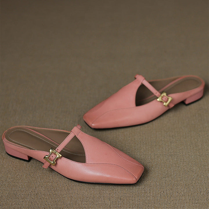 Keva | Square-Toe Mary Jane Heel Mules