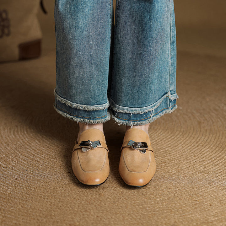 Carla | Rounded-Toe Hardware Accent Mules