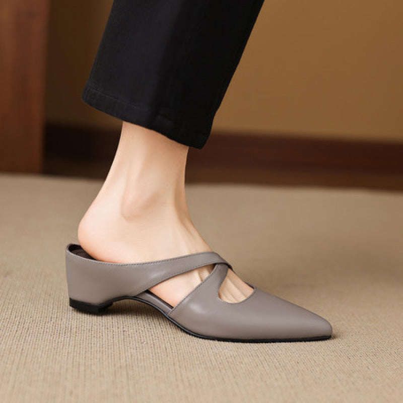 Selva | Pointed-Toe Cutout Strap Mules
