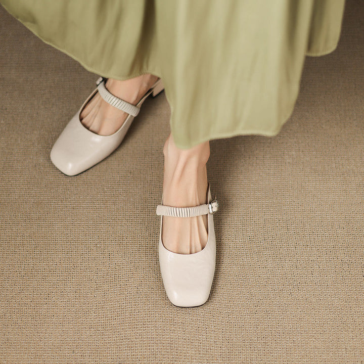 Novie | Square-Toe Mary Jane Heel Mules