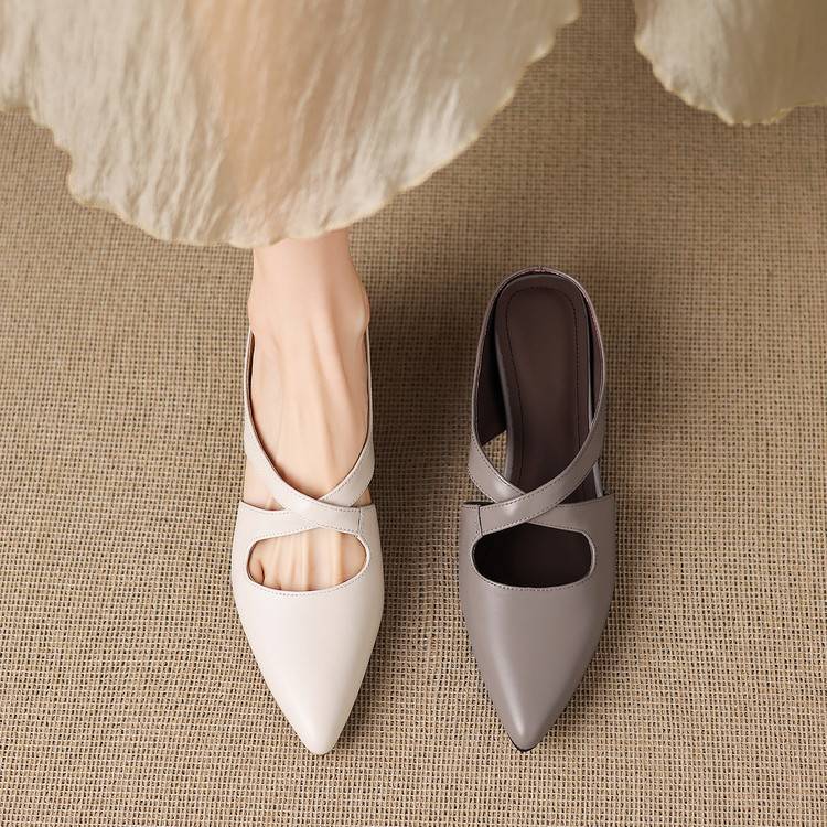 Selva | Pointed-Toe Cutout Strap Mules
