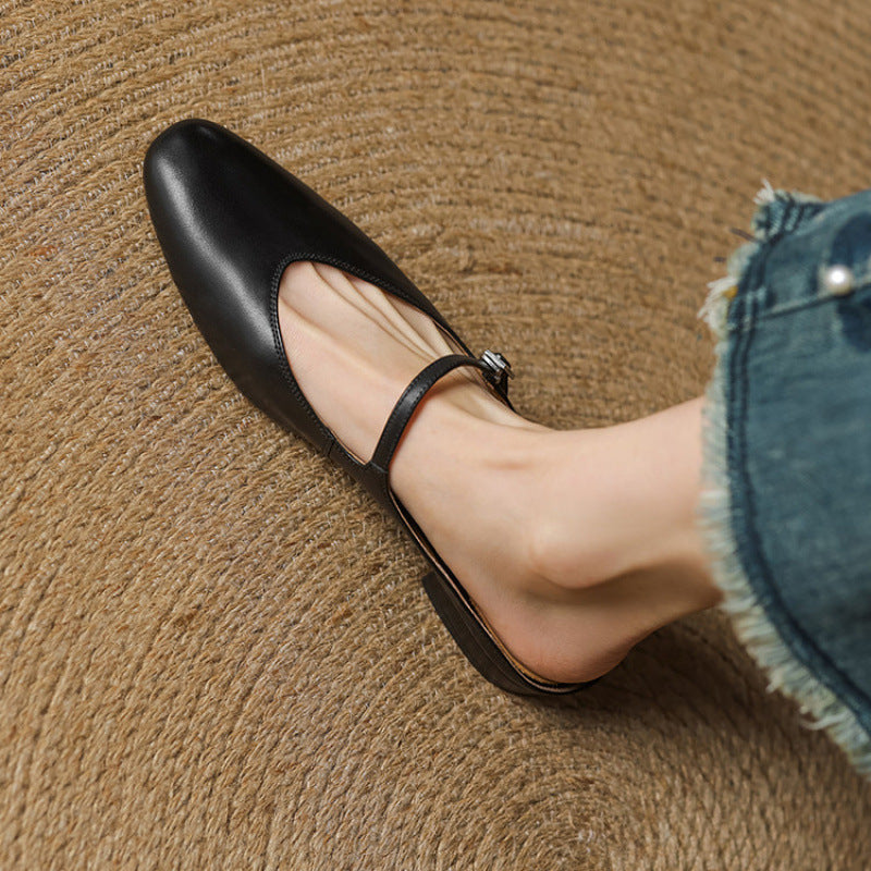Merisa | Buckled Mary Jane Slip-On Mules