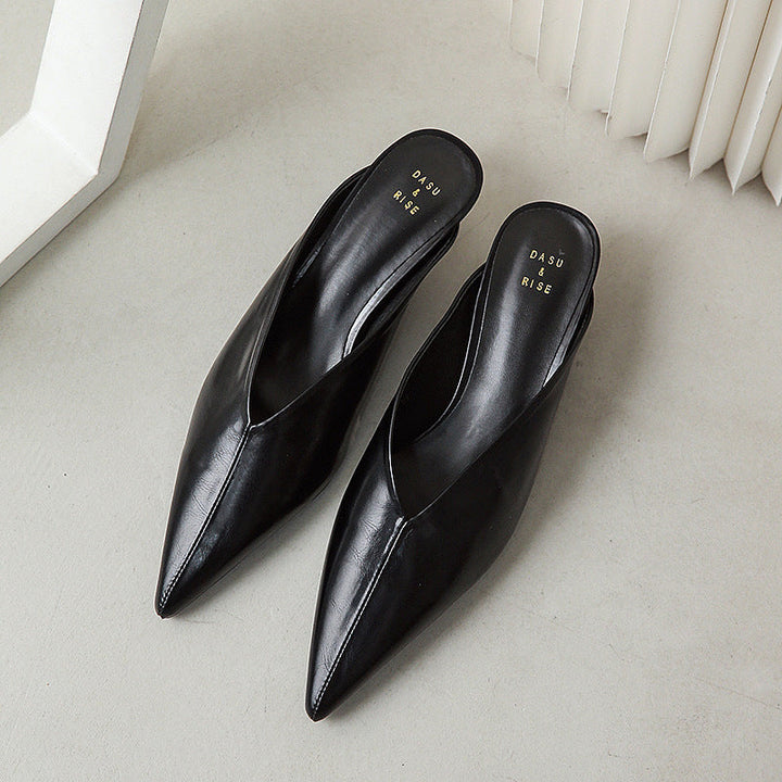 Solace | Pointed-Toe Kitten Heel Mules
