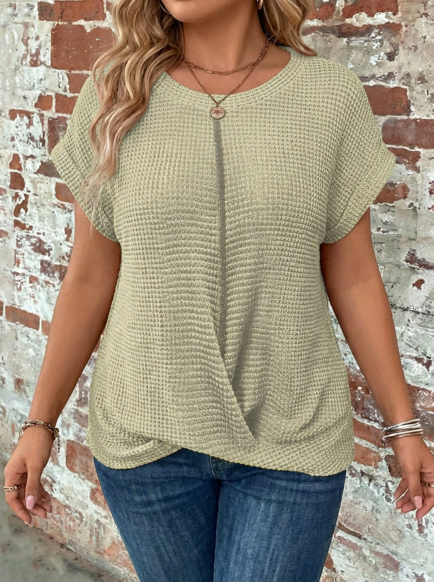Nadya | Waffle Knit Casual Tee