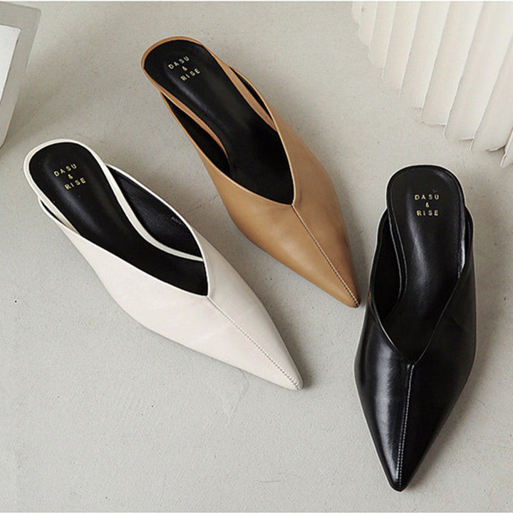 Solace | Pointed-Toe Kitten Heel Mules