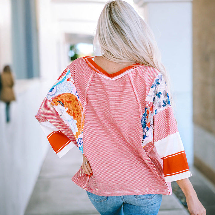 Bailey | Lightweight Patchwork Batwing Top