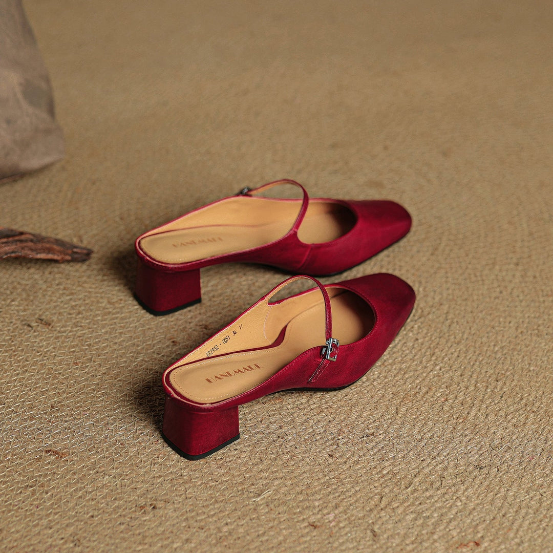 Esmer | Square-Toe Mary Jane Heel Mules
