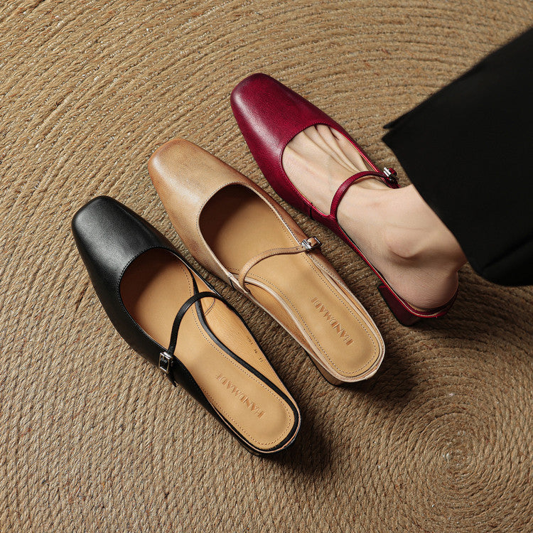 Esmer | Square-Toe Mary Jane Heel Mules