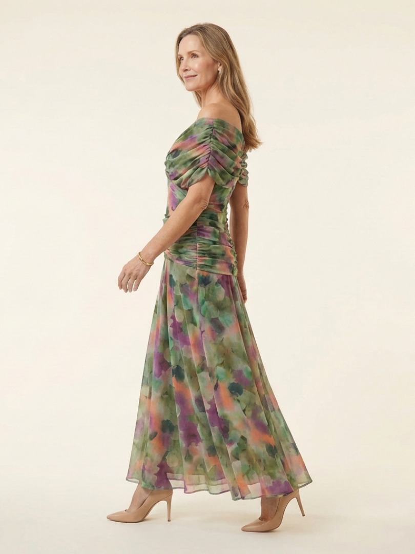 Maristelle | Off Shoulder Twist Front Midi Dress