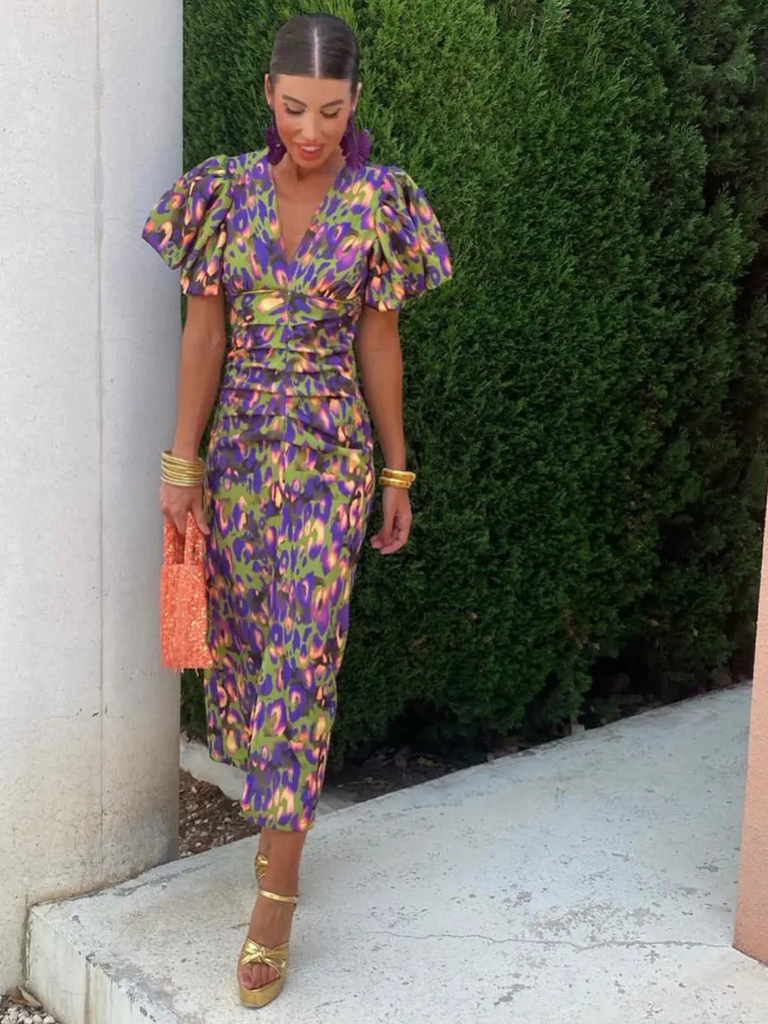 Clara | Vivid Pleated Midi Dress