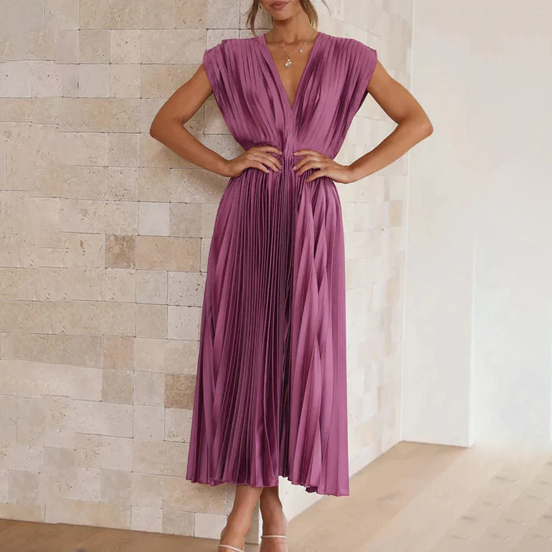 Lily | Timeless Pleated Midi Dress
