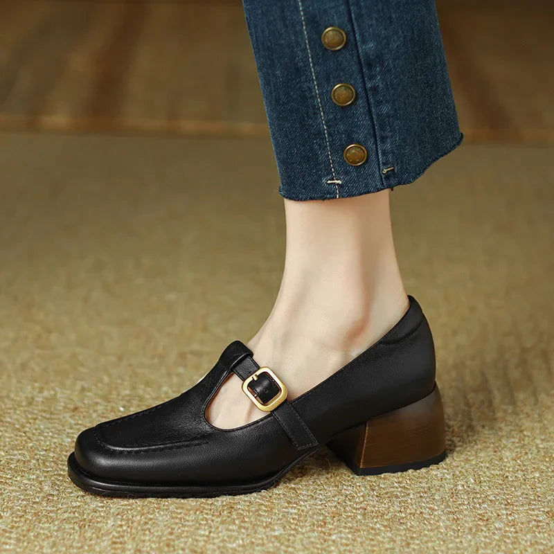 Ysolenne | Classic Stylish T-Strap Pumps
