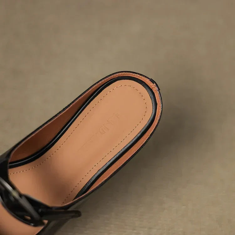 Alour | Pointed-Toe Cutout Flat Mules