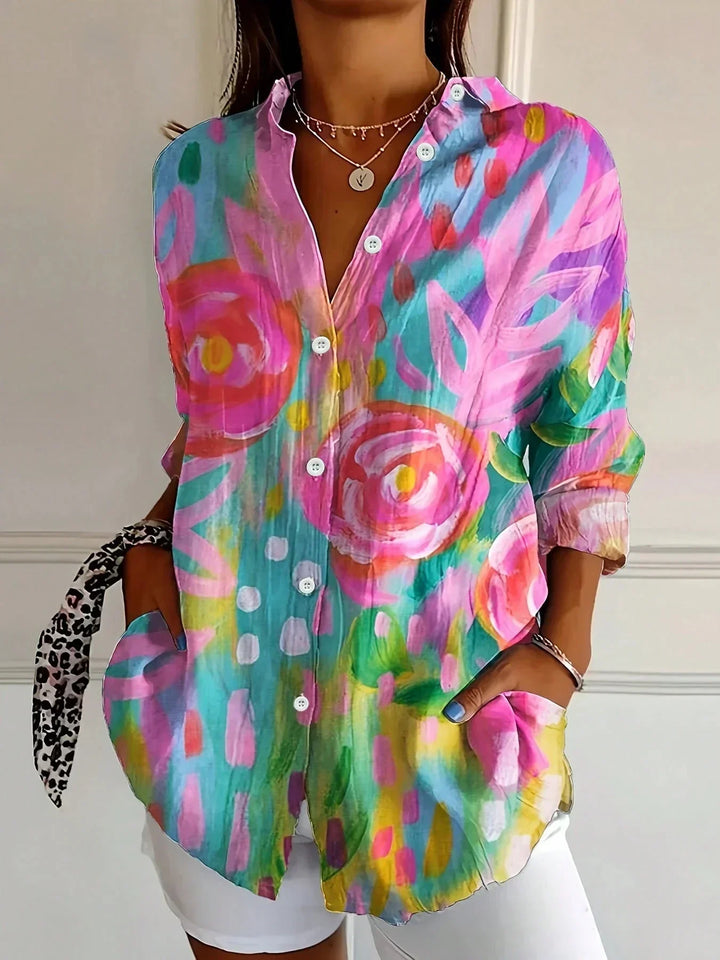 Terri | Colourful Blouse with Playful Print