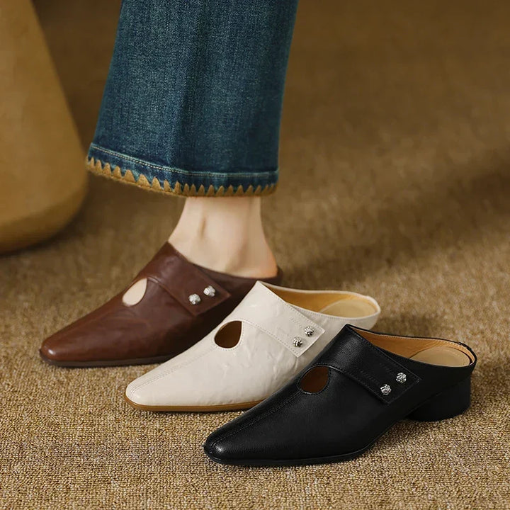 Agnit | Pointed-Toe Cutout Accent Mules